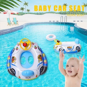 НАДУВНАЯ КОЛЕСО-ПОНТУ АВТОМОБИЛЬ С РУЛЕМ ДЛЯ ДЕТЕЙ