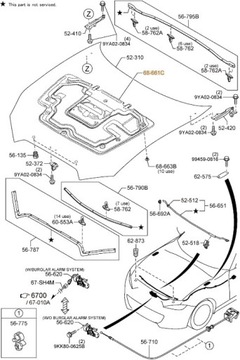 HMOTA TLUMÍCÍ KAPOTA MAZDA MX-5 ND N243-56-681A