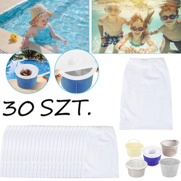 30 X SKARPETY SKIMMER DO BASENU, SKARPETKI FILTRACYJNE, SIATKA FILTRUJĄCA
