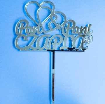 Персонализированный топпер Mr Mrs. Mr. & Mrs. +имя, золотое зеркало