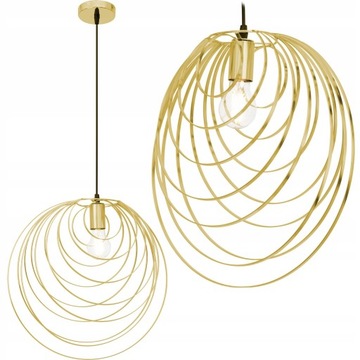 LAMPA SUFITOWA WISZĄCA ZŁOTA LOFT GOLD METALOWA