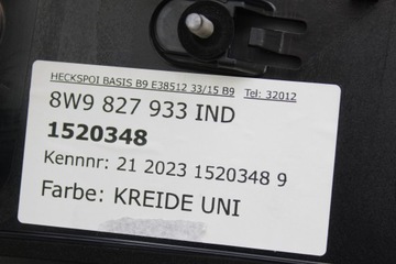 AUDI A4 B9 AVANT SPOILER KRYT KUFRU S-LINE 8W9827933