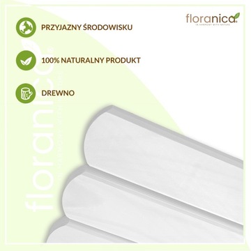 Гибкий деревянный забор Floranica Rollborder - 200 x 40 см - Белый