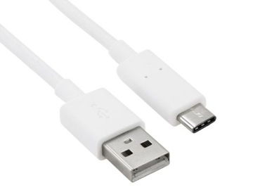 Прочный кабель USB C 2.1A, белый, длина 1 м