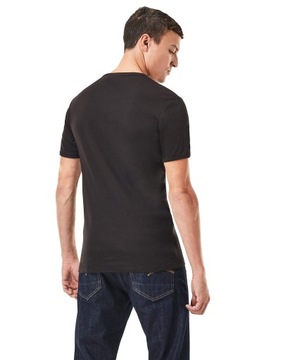 G-STAR Raw Męski T-shirt Basic Slim 2-pak, czarny
