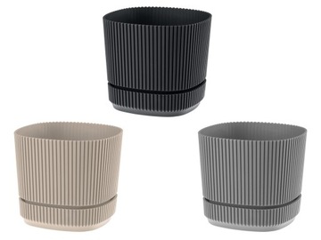 СОВРЕМЕННЫЙ БАЛКОННЫЙ ЦВЕТОЧНЫЙ ГОРШОК С ПОДСТАВКОЙ ДЛЯ БАЛКОНА ПОДОКОННИКА ЦВЕТЫ БЕЖЕВЫЙ