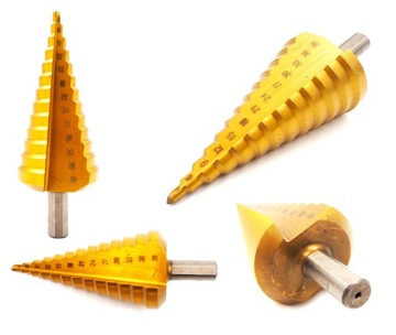 WIERTŁO STOŻKOWE STOPNIOWE CHOINKOWE TYTAN 4-39 mm