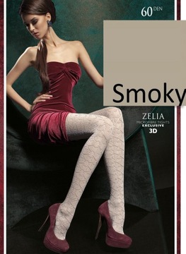 Rajstopy 3 micro 60 wzór 3D ZELIA smoky FIORE .