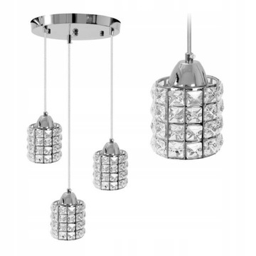 LAMPA WISZĄCA GLAMOUR OKRĄGŁA KRYSZTAŁOWA CHROM APP729