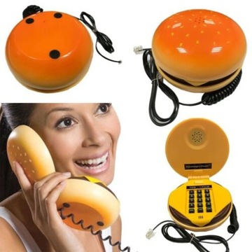 Домашний проводной телефон в форме гамбургера