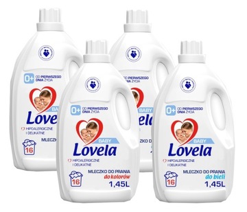Lovela Baby hipoalergiczne mleczko do prania dla dzieci biel kolor 1,45L x4