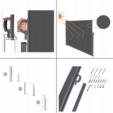 БОКОВОЙ ТЕНТ ПОКРЫТИЕ ЭКРАНА РУЛОННЫЕ ШТОРЫ ТЕРРАСНЫЕ ШТОРЫ 350x180 см
