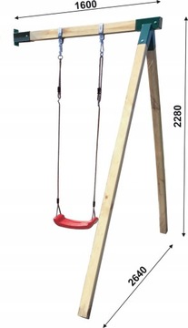 Hubert Деревянный домик для детей Качели + горка K60