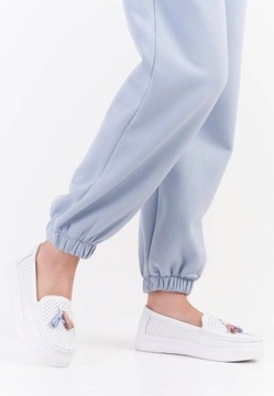 MOKASYNY PÓŁBUTY NA PLATFORMIE DAMSKIE KOLOROWE FRĘDZLE SERGIO LEONE 41