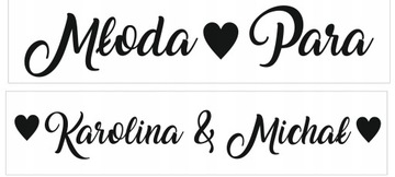 Автомобильные таблички Имена жениха и невесты Имя Персонализация водонепроницаемые 2 шт.