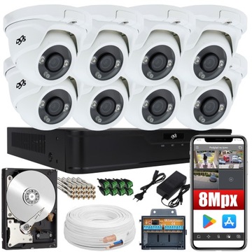 ZESTAW MONITORINGU 8 KAMER 8MPX 4K DYSK KOMPLETNY