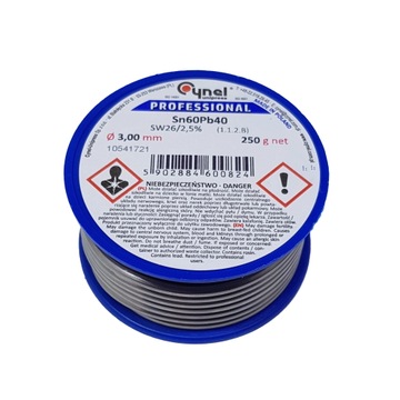 3.0mm 0.25kg Sn60Pb40 cyna z topnikiem Cynel