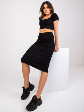 ЮБКА-КАРАНДАШ в тонкую полоску миди F374 серый S/M