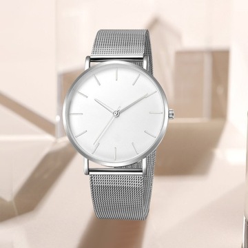 Men Watch Quartz Movement Simple Style Round Dial Stainless