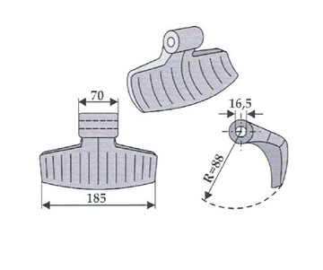 Молотковый цеп RM-5-16 Косилка Votex Rotoram Cabe