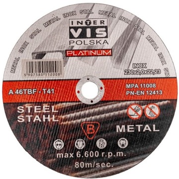 TARCZA TARCZE DO CIECIA METALU 230/2.0 mm KOMPLET