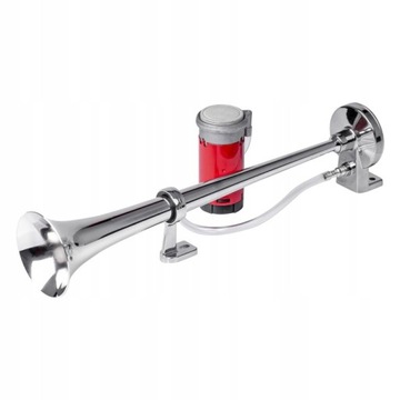 Рожок, звуковой сигнал, фанфары, хром, 12В AMIO-03618