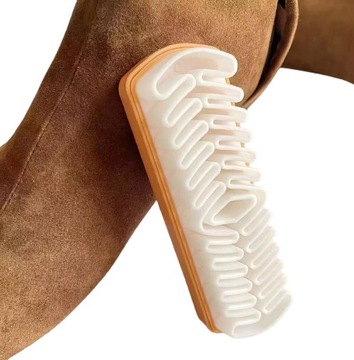 SZCZOTKA DO NUBUKU Z GUMOWĄ KREPINĄ ALKANTARY NUBUKU ZAMSZU TAPICERKI BUTÓW