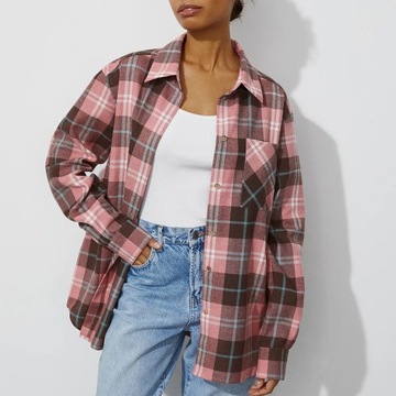 Women's Classic Oversize Plaid Shirts 100% Cotton