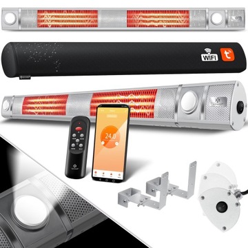 Promiennik srebrny grzejnik 3000W WIFI LED 24h