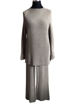 СПОРТИВНЫЙ КОМПЛЕКТ, БРЮКИ + СВИТШОТ-ТУНИКА, S - XL, ХОЛОДНЫЙ БЕЖЕВЫЙ