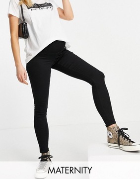 SPODNIE CIĄŻOWE JEANS CZARNE BASIC 36 S AAA