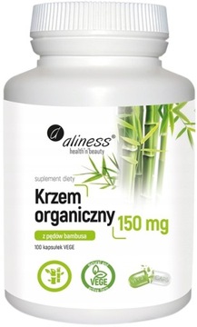 Aliness KRZEM ORGANICZNY z pędów BAMBUSA 150 mg Wypadające włosy Skóra