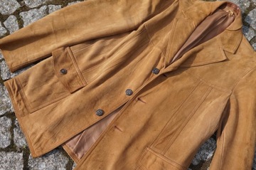 MARYNARKA KURTKA VINTAGE SKÓRA ZAMSZOWA IRCHA DENMARK r.56 UNIKAT DESIGN