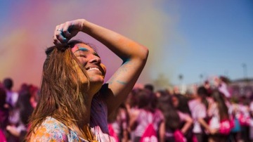 GENDER REVEAL gaśnica kolorowy proszek Holi Różowy festiwal kolorów girl