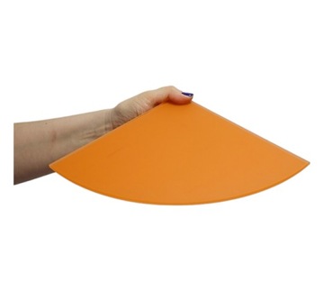 Półka szklana łazienkowa narożna pomarańczowa matowa 4 mm matelac 20x20 cm