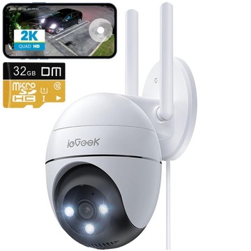 Kamera Zewnętrzna Obrotowa WIFI 2K 3MP 1296P +32GB