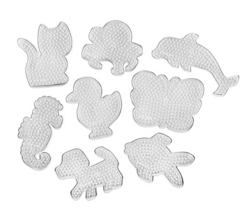 PODKŁADKA SZABLON PRZEZROCZYSTY mix figurek 8 szt koraliki prasowanki 5mm