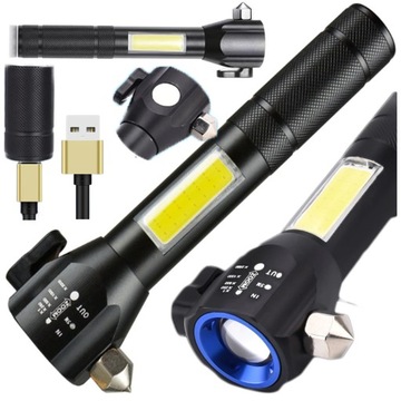 MOCNA LATARKA TAKTYCZNA SAPERSKA LED COB ZOOM