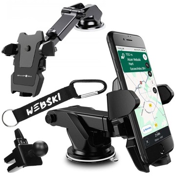 UCHWYT HOLDER DO SAMOCHODU NA TELEFON SZYBĘ KOKPIT DESKĘ DO KRATKI NAWIEWU