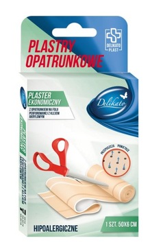 DELIKATO Plaster opatrunkowy do cięcia 50x6 cm