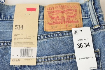 LEVIS strauss MODEL 514 SPODNIE MĘSKIE JEANS W36 L34