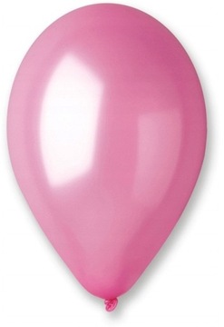 Balony Metaliczne Różowe Włoskie 25 cm 100 szt.