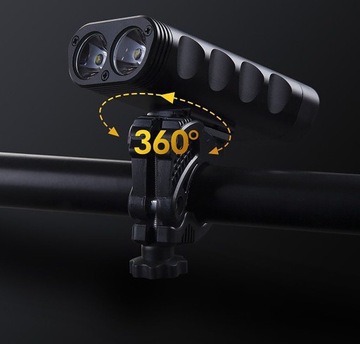 СВЕТОДИОДНАЯ ВЕЛОСИПЕДНАЯ ФАРА ПЕРЕДНЯЯ 1800 ЛЮМЕН МОЩНАЯ + ЗАДНЯЯ