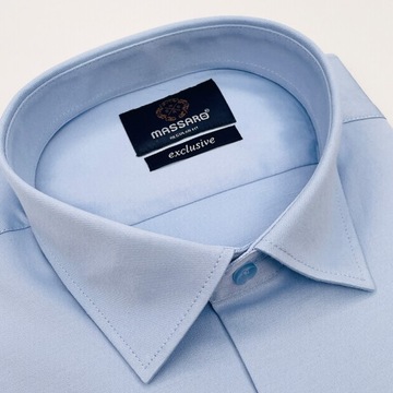 REGULAR-FIT Elegancka wizytowa błękitna koszula męska z lycrą EXCLUSIVE