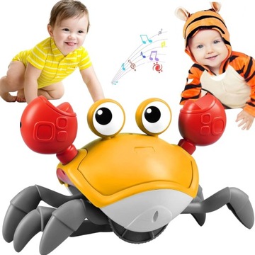 PEŁZAJĄCY KRAB ZABAWKA INTERAKTYWNA DLA NIEMOWLĄT DŹWIĘK ŚWIATŁA CHODZI GRA