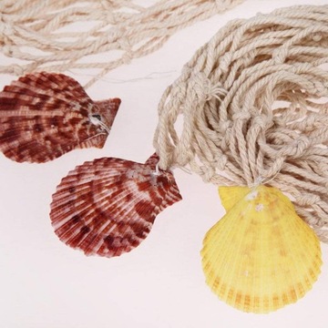 УКРАШЕНИЕ РЫБАЛОЧНОЙ СЕТИ 1,5 х 2М РЫБАЛКА СЕТЬ С РАКУШКАМИ ДЛЯ ПОДВЕШЕНИЯ