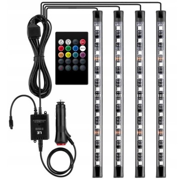 OŚWIETLENIE 12 LED DO SAMOCHODU AUTA LISTWA TAŚMA