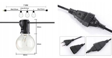 Садовая гирлянда с электрическими лампочками