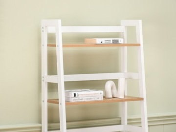 ПОЛКА ДЛЯ ЛЕСТНИЦЫ STRONG STABLE TOWER, БЕЛАЯ С ПОЛКАМИ DAB SONOMA ДЛЯ ДОМАШНЕГО ОФИСА