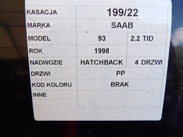 DVEŘE PŘEDNÍ PRAVÉ SAAB 93 2,2TID